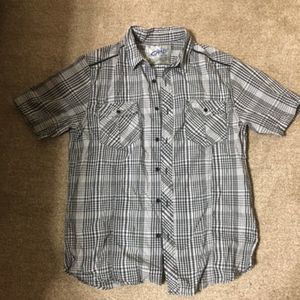 Men's Chalc Button Up Shirt--Size M--Black/White Checkered
